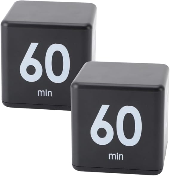 2PCS Cube Timer, Gravity Sensor Flip Timer 15 20 30 60 Minutes Gravity Sensing Mini Countdown for Cooking Study Workout 2.6 X 2.6 X 2.6in