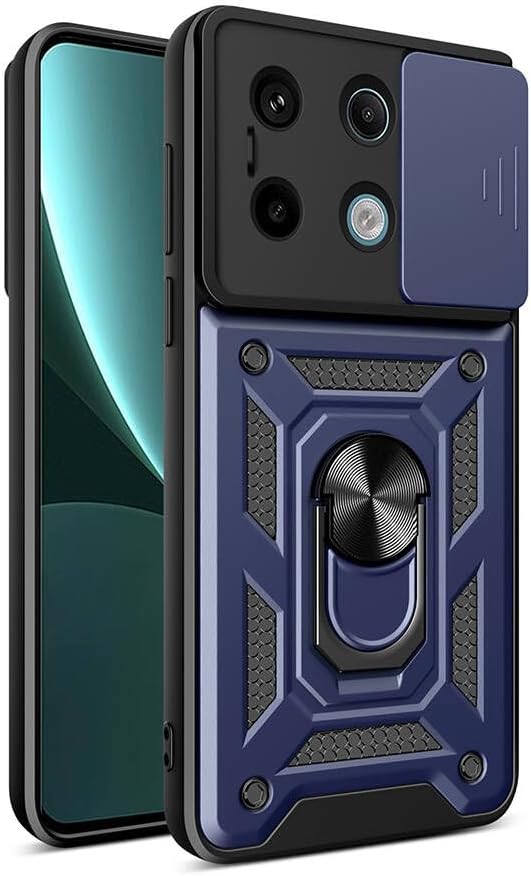 Coverzone Xiaomi Redmi Note 13 Pro 5G İle Uyumlu PhoenixShield Kamera Korumalı Kapak Tam Koruma Manyetik Vega Kapak Lacivert