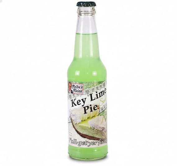 Rocket Fizz Melbas Fixins Key Lime Pie Soda Flavor | Cane Sugar | Craft Soda Pop Drinks | 12 oz in Glass Bottle (Single Bottle)