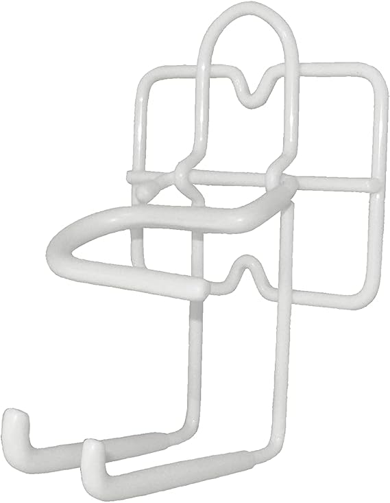ClosetMaid 3463 Broom & Dustpan Holder for Wall Mount, Durable White Metal Steel