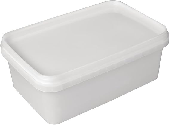 1L Plastic Ice Cream Food Storage Containers with Lids - 10 Pack - BPA-Free, Leakproof, Freezer & Microwave Safe Tubs for Food, Meal Prep & Takeaway (1L Containers with Lids - 10 Pack)