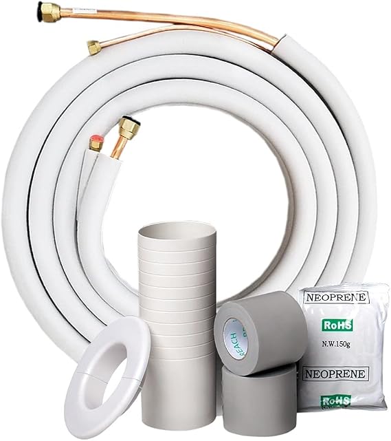 3/8" x 5/8" 24K BTU MrCool Ductless Mini Split Line Set AC Kit with Control Wire 25 Ft