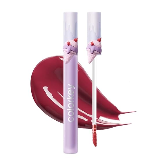 COLORKEY Air Lip Glaze Gloss, Ice Cream Limited Edition, Lightweight, Long-Lasting, Hydrating Lip Gloss with Mirror Shine, Non-Sticky, Low Saturation, Perfect for Daily Use