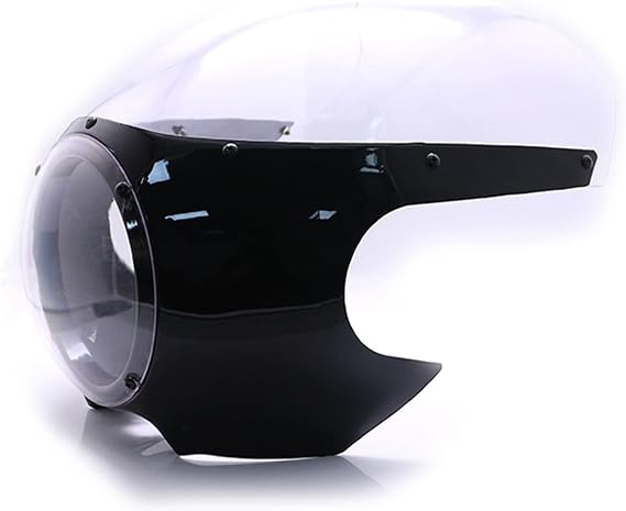 Motorcycle Decoration Motorcycle Windshield Cafe Racer Headlight Fairing Cowl Mask Windscreen For Harley Sportster 883 1200 XL883 XL1200 Dyna 5 3/4" Glossy (Color : B)