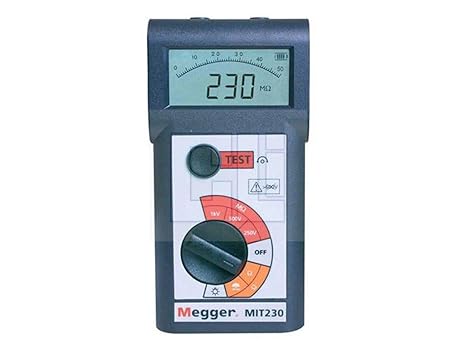 Megger MIT230 Digital/Analog Hand-Held Insulation and Continuity Tester, 250/500/1000 V Test Voltage