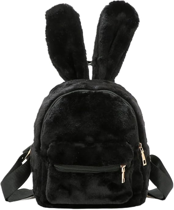 Cute Bunny Backpacks for Women Rabbit Ears Backpack Fluffy Shoulder Bag Satchel