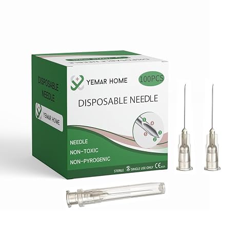 27 Gauge 1 Inch Needle, 27g 1 Inch Needle, 100 Pack/Box | hypodermic needles for injections individually sealed with cap
