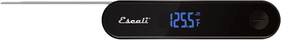 Escali Stelo Waterproof Folding Thermometer for Cooking Instant Read Rechargeable Meat Thermometer with Thermocouple Technology