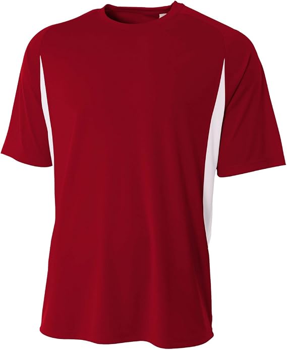 A4 Mens High-Performance Moisture-Wicking Color Block T-Shirt