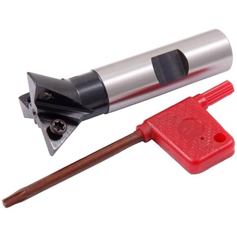 HHIP 2075-0504 3 Flute 60 Degree Indexable Dovetail Cutter, 1" x 1/2" Shank