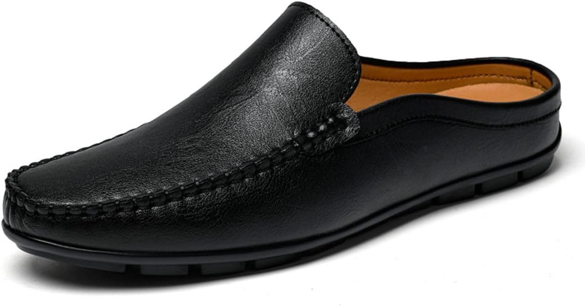 Men's Loafers Leather Flat Breathable Loafers Comfortable Driving Shoes Slippers