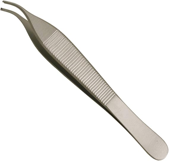 Adson Tissue Forceps 4.75" Angled, Teeth 1x2 Precision Crafted Tips - SurgicalExcel Instruments