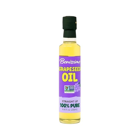 Benissimo 100% Pure Grapeseed Oil, Cold Pressed Cooking Oil, 8.45, fl oz