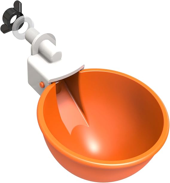Chicken Water Cups Auto-Fill, Heavy Duty Poultry Waterer Cups -2Pack Orange