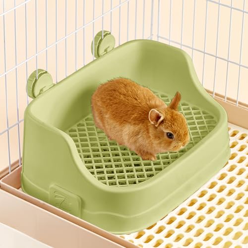 Rabbit Litter Box, Small Animals Litter Tray for Cage Detachable Bedding Litter Pan Potty Toilet Trainer Corner for Pet Rabbits Guinea Pigs Hamsters Chinchillas Green