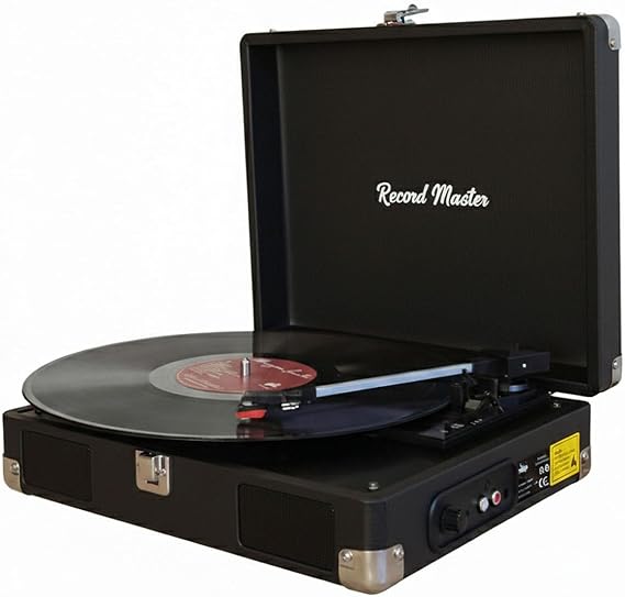 Record Master RM-311 Pikap - Siyah - Tüm Plaklar İle Uyumlu - Priz ve PowerBanke Takılarak Kullanım - Universal İğneli (Siyah)