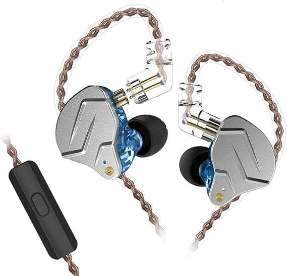 KZ ZSN Pro Headphone IEM, CCZ Solo Earbuds with Dual Drivers 1BA 1DD High Fidelity in Ear Earphone with Detachable Cable for Running (ZSN Pro with MIC, Blue...