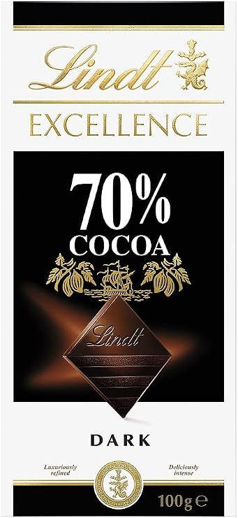 Lindt Excellence Dark Chocolate Bar 70 Percent Cocoa, 100g