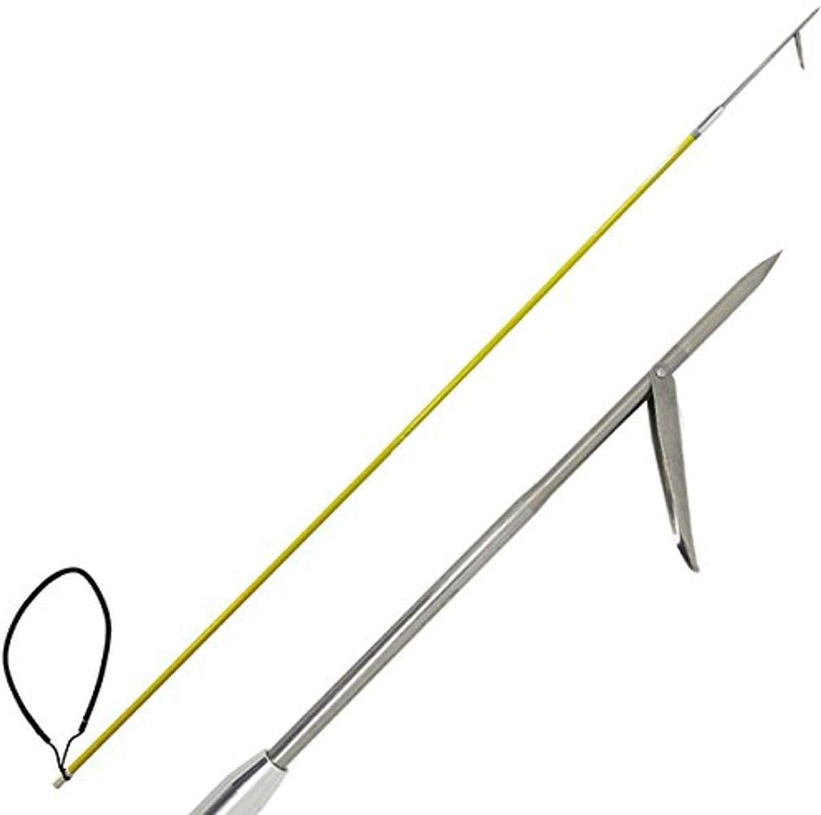 Scuba Choice 5ft One-Piece Fiber Glass Spearfishing Pole Spear with 12 Stainless Steel Single Barb Tip wBlack Rubber Sling Durable Winter Ice Fishing & Underwater Hunting Gear