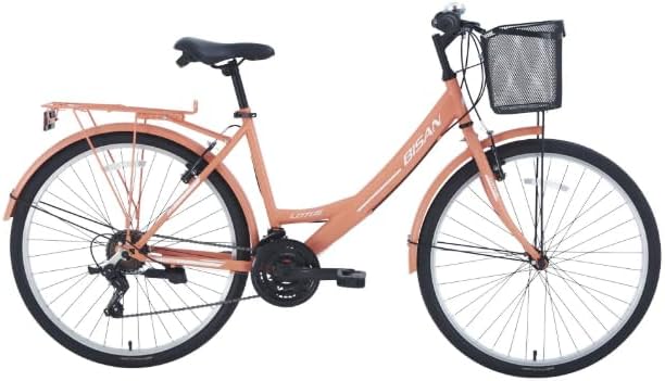 Bisan Lotus Kadın Şehir Bisikleti 44Cm V 26 Jant 21 Vites Mercan Beyaz