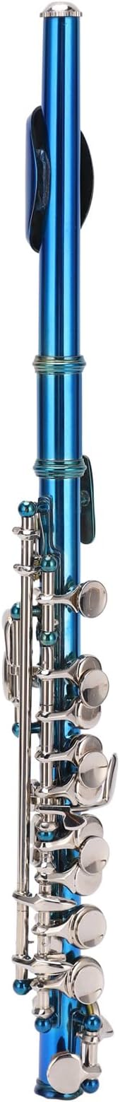 LiebeWH 6 Holes Blue Piccolos E Key French Piccolo Beginner Piccolo Instrument with Leather Box for Beginners, LiebeWHstw3fapq0n