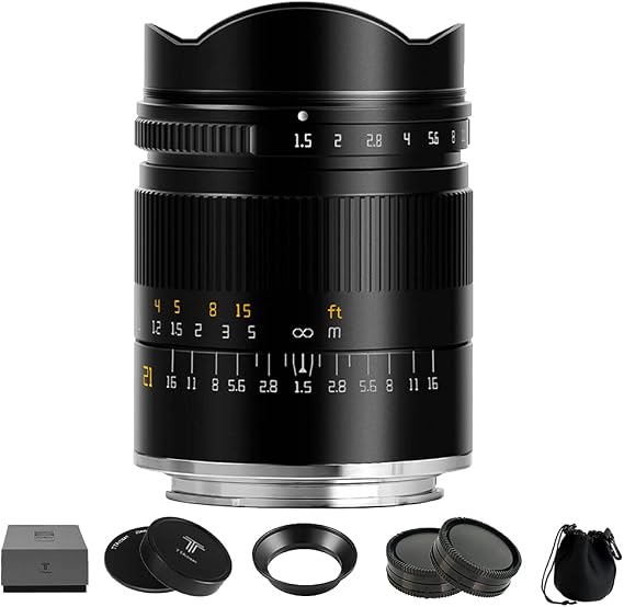 TTArtisan 21mm F1.5 APSH Full Frame Ultra Wide Angle Manual Focus Fixed Focus Camera Lens for Sony E Mount Mirrorless Camera Black