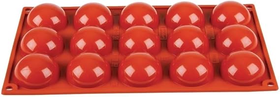 Pavoni N936 Formaflex Silicone Mould, 15 Half Sphere, Red