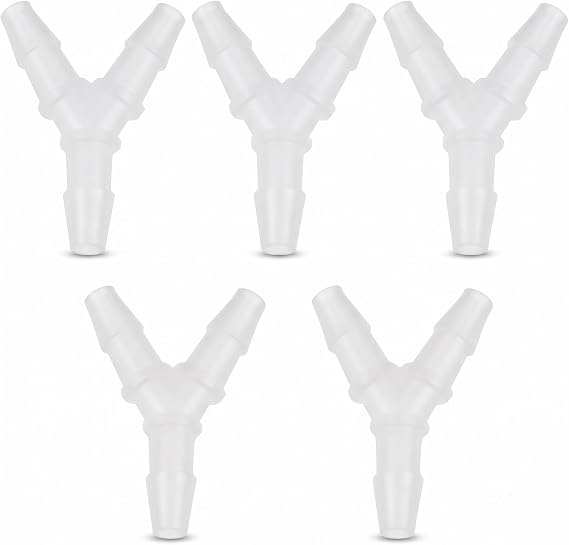 Oxyllow Premium Y-Connector | 5 Count | 3-Way Barbed Design | Secure Fit for Optimal Oxygen Flow | Compatible with Major Respiratory Brands | Durable, Medical-Grade Oxygen Therapy Accessory