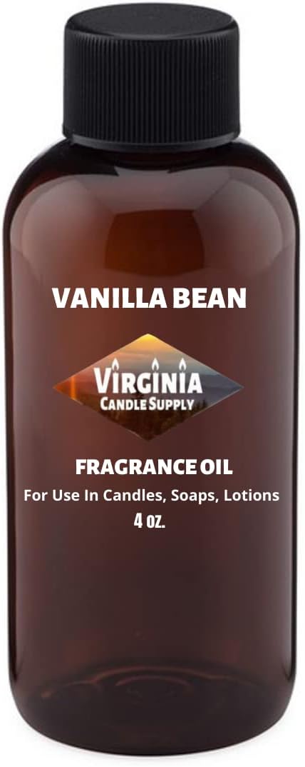 Vanilla Bean Fragrance Oil (4 oz Bottle) for Candle Making, Soap Making, Tart Making, Room Sprays, Lotions, Car Fresheners, Slime, Bath Bombs, Warmers...