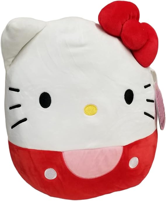 Squishmallows Official Kellytoy Sanrio Squad Squishy Stuffed Plush Toy Animal (Hello Kitty (Red), 7 Inch)