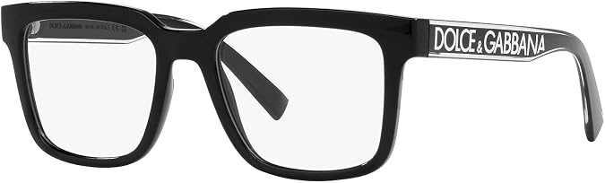 Dolce & Gabbana DG 5101 501 Black Plastic Square Eyeglasses 50mm