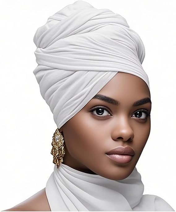 Stretch African Head Wraps for Multiple color options Women - Long Jersey Turban Headwraps, Head Scarf, Headbands