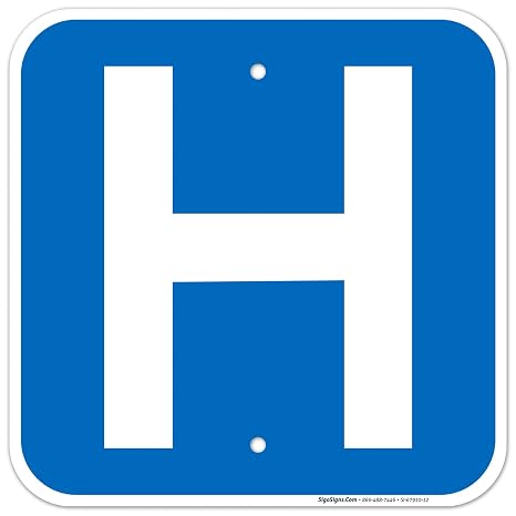 H Hospital Symbol Sign,