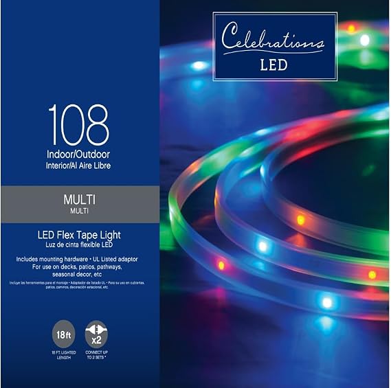 Celebrations Rope Lights 60 Multi-Colored Lights Led 4"
