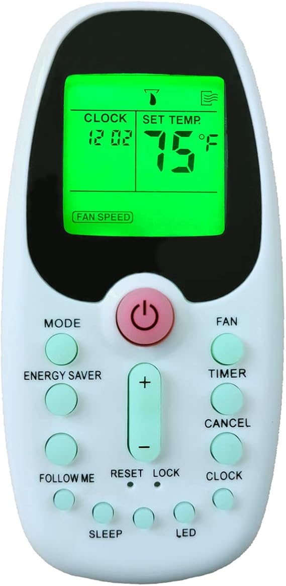 Replacment for Arctic King Midea Comfort-aire Window Air Conditioner Remote Control Model R09B/BGE R09B/BGCE R09A/BG(C) E R09B/BG(C) E R09C/BG(C) E R09/BG(C) E RG09B/BG(C) EF
