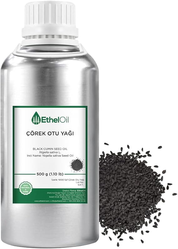 Etheloil Çörek Otu Sabit Yağı - 500 GR - Saf ve Doğal Sabit Yağ - Üretici Firma