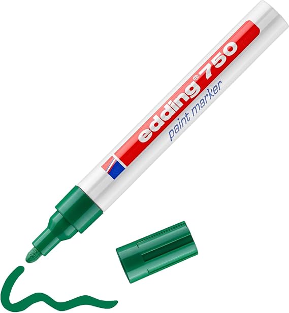 edding 750 tam örtücü boya kalemi - yeşil - 1 kalem - yuvarlak uçlu 2-4 mm
