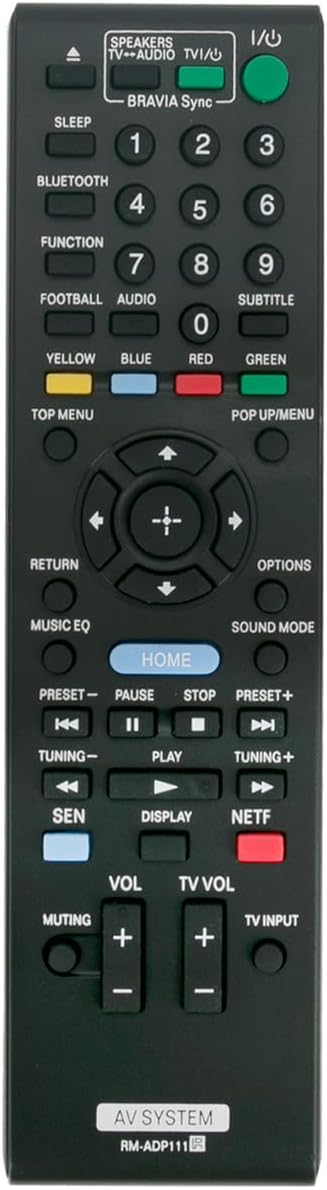 RM-ADP111 Replacement Remote Control Applicable for Sony BDV-E2100