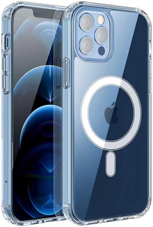 Zore Apple ile uyumlu iPhone 13 Pro Max Kılıf M-safe Şarj Özellikli Şeffaf Sert PC Zore Embos Kapak Renksiz