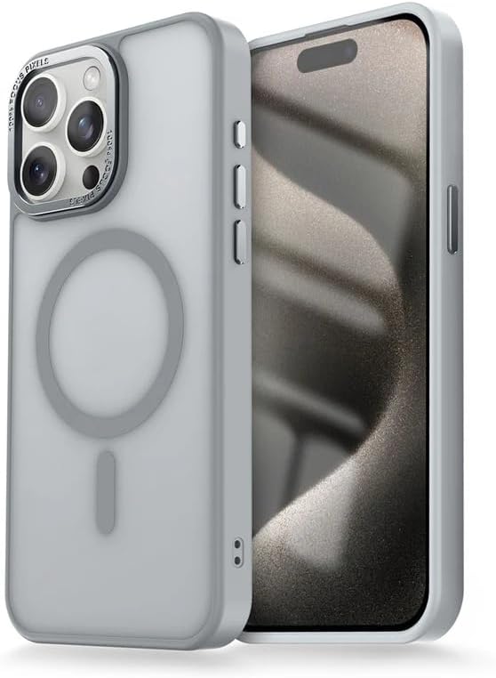 Coverzone Apple iPhone 16 Plus ile uyumlu Arkası Mat Transparan Buzlu Magsafe ile uyumlu Kamera Çıkıntı 2mm Korumalı Impact Matte Protectıon Kılıf Titanyum
