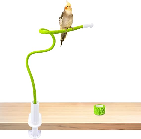 Bird Perch Stand,Bird Training Portable Tabletop Platform,Flexible Parrot Perch Stand,for Parakeets Lovebirds Conure Cockatiel Finch Budgies or Other Small and Medium Sized Birds