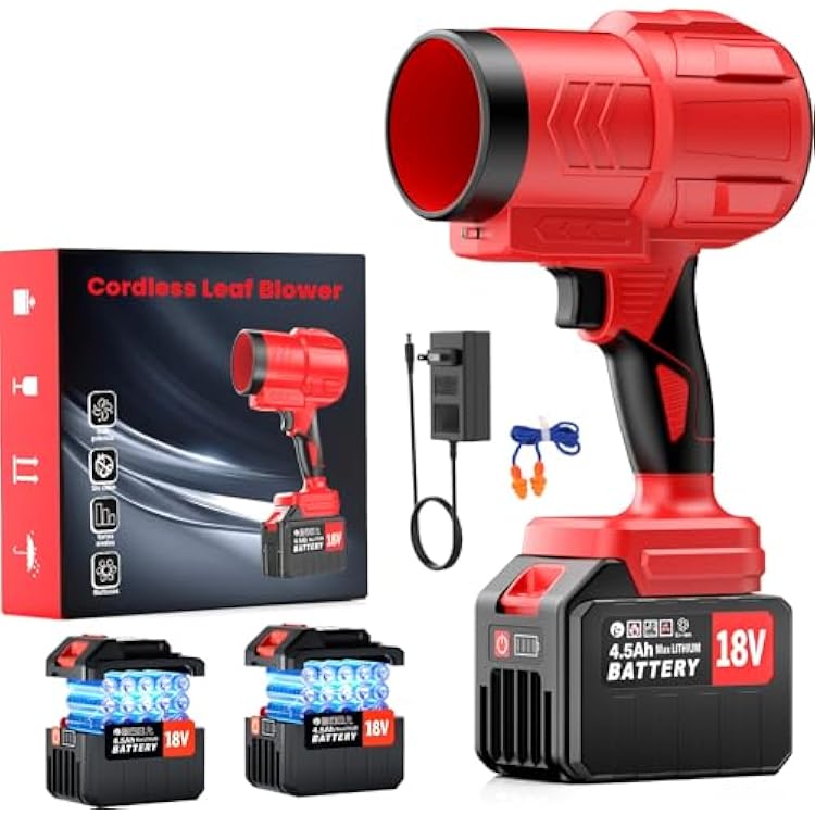 Electric Leaf Blower Cordless with 24500mAh Batteries and Charger,1,500,000RPM High-Speed Brushless Motor, 685CFM Battery Powered Handheld Leaf Blower,Lightweight Turbo Blower for Yard, Patio,Garage