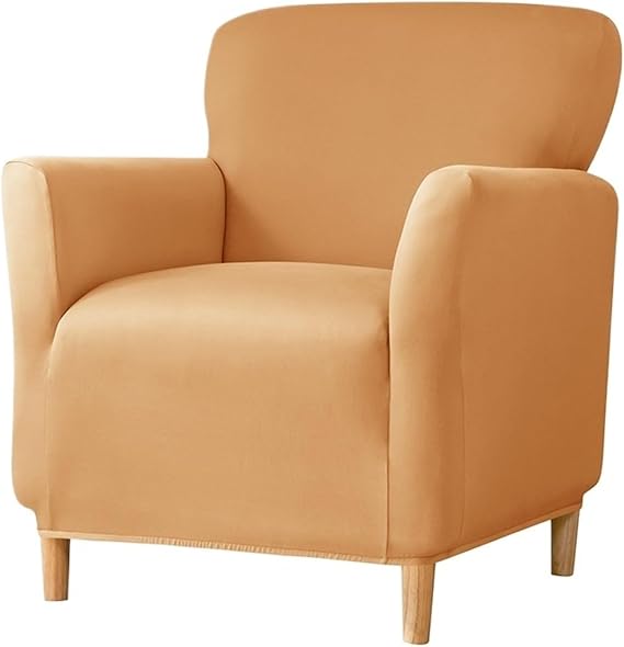 Elastic Waterproof Milk Silk Single Armrest Sofa Cover(Camel,1pcs)