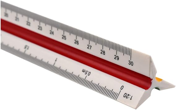 ECYC 30cm Three-Sided Plastic Triangular Scales Architect Scale Ruler Architects Technical Drawing Triangle Ruler Tools Office School Supplies