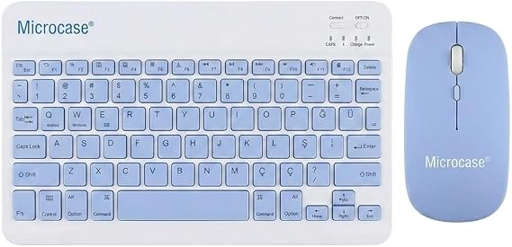 Microcase Tablet ve Telefonlar için Bluetooth Klavye ve Mouse Set -Mavi AL3476