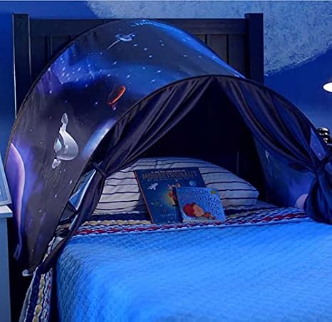 Bed Tents Fantasy Fun Foldable Pop up Outdoor Indoor Dream Twin Size for Birthday Gifts (Space)