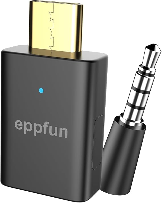 eppfun Auracast Bluetooth 5.4 Audio Transmitter with LC3, Aptx Lossless aptX Adaptive,High-Definition 24-bit / 96 kHz Audio, Works with PC/Mac/Gaming Consoles for PS5