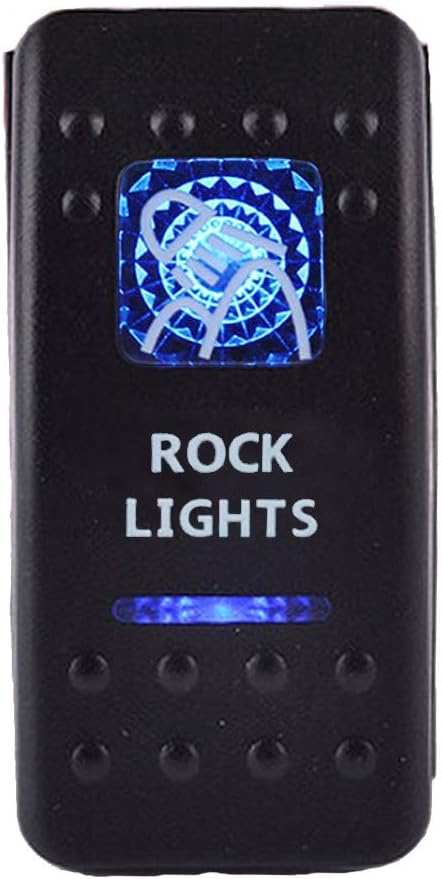 ESUPPORT Car 12V 20A Blue LED Rock Light Push Button Rocker Toggle Switch