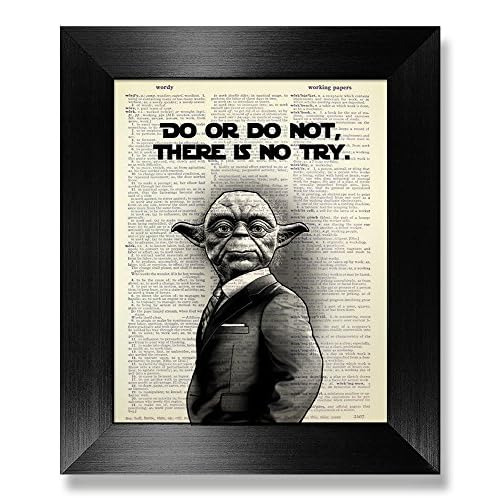 Star Wars Poster, Do or Do Not, There is No Try, Funny Inspirational Wall Art Husband Woman Teenage Girl Boy Bathroom Office Wall Decor, Star Wars Quote Poster, Motivational Graduation Gift Him Her