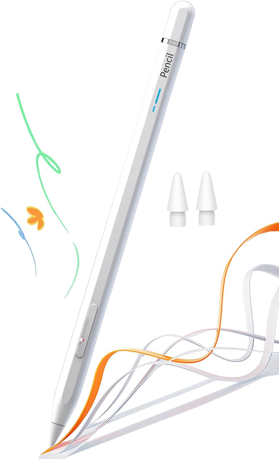Apple iPad 11. Nesil A16  10. Nesil 10.9 inç ile Uyumlu Bluetooth Dokunmatik Tablet Kalemi BP25BL Pil Ekranlı Kısayol Tuşlu Stylus Pencil